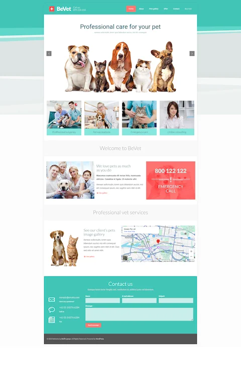 Exemplo Site Veterinária